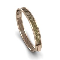 Rose Gold Plated 925K Silver Bangle Champagne Bracelet 