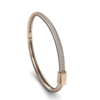 Rose Gold Plated 925K Silver Bangle Cz Diamond Bracelet