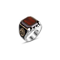 925 Silver Agate Ring For Men