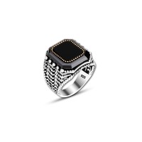 925 Silver Black Onyx Ring For Men