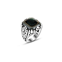 925 Silver Black Zircon Stone Ring For Men