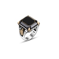 925 Silver Black Onyx Ottoman Ring For Men