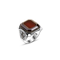 925 Silver Agate Ring For Men