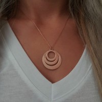 Silver Rose Gold P. 925K Sterling Design Necklace