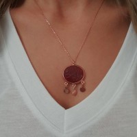 Silver Rose Gold P. 925K Sterling Design Necklace