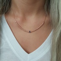 Silver Rose Gold P. 925K Sterling Evil Eye Necklace