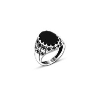 925 Silver Black Onyx Ring For Men