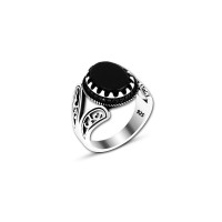 925 Silver Black Onyx Ring For Men