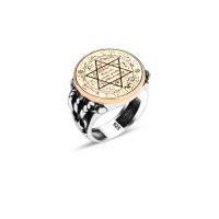 925 Silver Islamic Solomon Seal Ring For Men