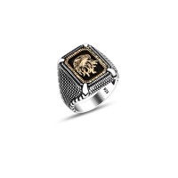 925 Silver Eagle Head Ring For Men