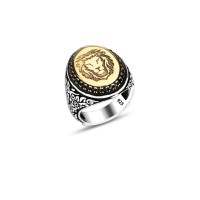 925 Silver Lion Head Ring For Men 