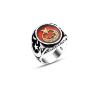 925 Silver Moon and Star Ring For Men 