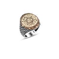 925 Silver Solomon Seal Ring For Men 