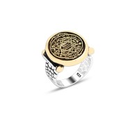 925 Silver Solomon Seal Ring For Men 