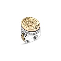 925 Silver Solomon Seal Ring For Men 