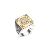 925 Silver Solomon Seal Ring For Men 