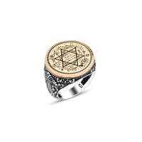 925 Silver Solomon Seal Ring For Men 