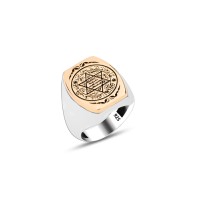 925 Silver Solomon Seal Ring For Men 