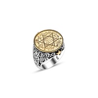 925 Silver Solomon Seal Ring For Men 