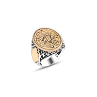 925 Silver Solomon Seal Ring For Men 