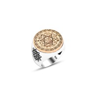 925 Silver Solomon Seal Ring For Men 