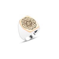 925 Silver Solomon Seal Ring For Men 