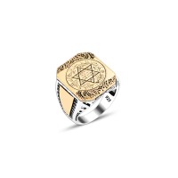 925 Silver Solomon Seal Ring For Men 