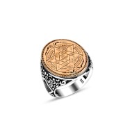 925 Silver Solomon Seal Ring For Men 