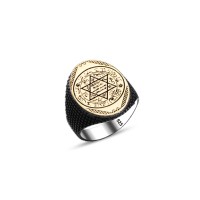 925 Silver Solomon Seal Ring For Men 