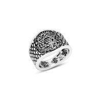 925 Silver Solomon Seal Ring For Men 