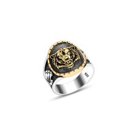 925 Silver Wolf Head Ring For Men 