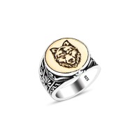 925 Silver Wolf Head Ring For Men 