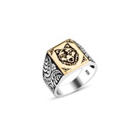 925 Silver Wolf Head Ring For Men 