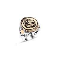 925 Silver Lion Head Ring For Men 