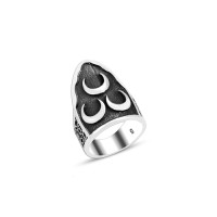 925 Silver Crescent Ring For Men