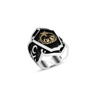 925 Silver Moon and Star Ring For Men 