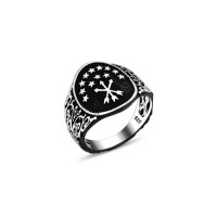 925 Silver Star and Arrow Ring For Men