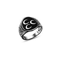 925 Silver Crescent Ring For Men