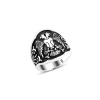 925 Silver Double Headed Eagle Ring For Men