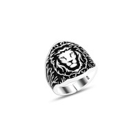 925 Silver Lion Head Ring For Men 