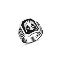 925 Silver Double Headed Eagle Ring For Men