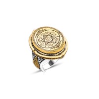 925 Silver Solomon Seal Ring For Men 