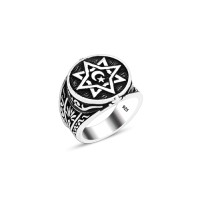 925 SİLVER Selcuk Star Ring For Men