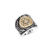 925 Silver Solomon Seal Ring For Men 