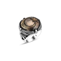 925 Silver Moon and Star Ring For Men 