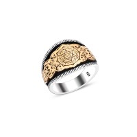 925 Silver Solomon Seal Ring For Men 