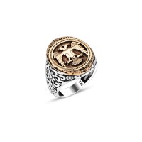 925 Silver Double Headed Eagle Ring For Men