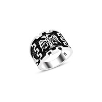 925 Silver Double Headed Eagle Ring For Men