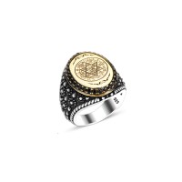 925 Silver Solomon Seal Ring For Men 