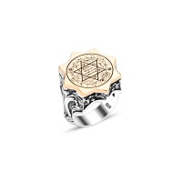 925 Silver Solomon Seal Ring For Men 